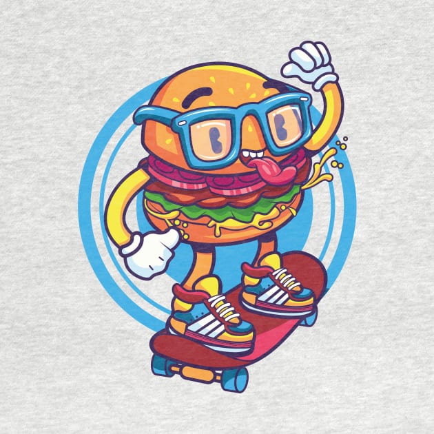 Skating Hamburger having fun by madebyTHOR